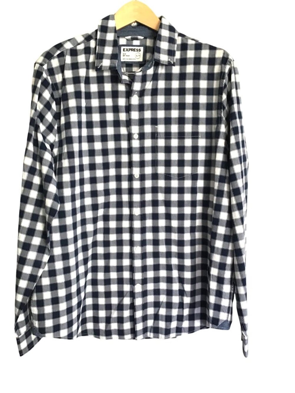 EXPRESS- MENS SLIM SOFT WASH COTTON LONG SLEEVE BUTTON FRONT SHIRT SIZE X-LARGE